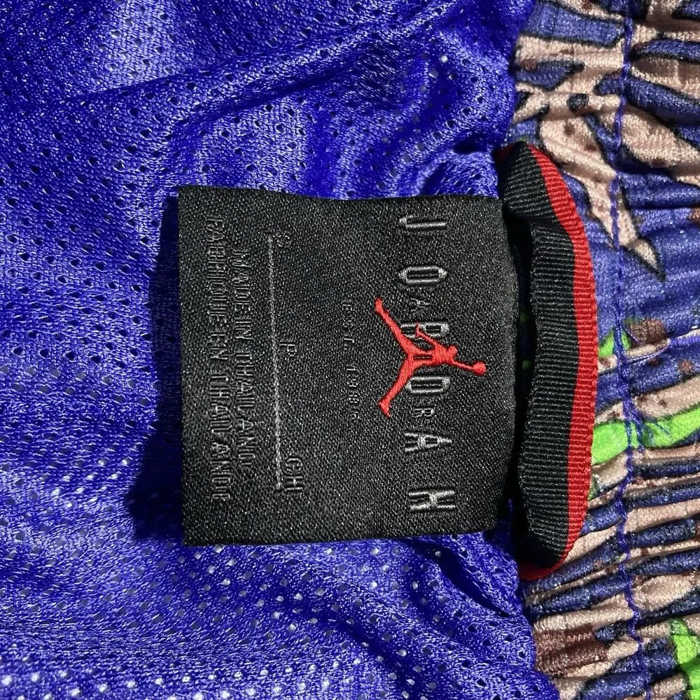 Jordan Jumpman Palm Printed Knit Shorts Mens Small Purple Green New